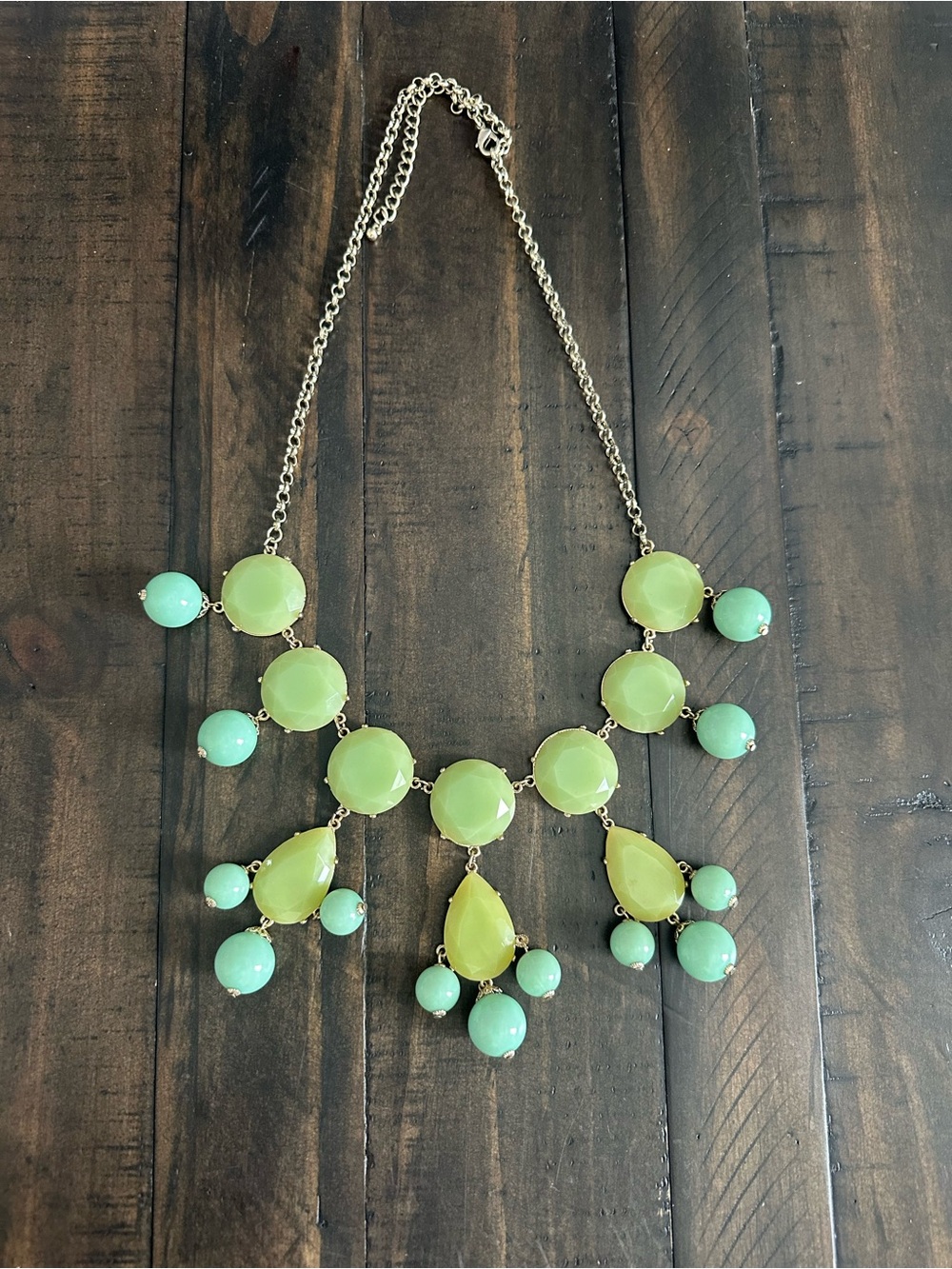 Lime Green Statement Bib Necklace - Unbranded
